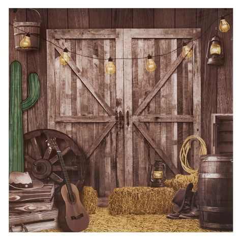 Faster shipping. Better service Cowboy Backdrop, Wild West Decor, Light Editing, Barn House Decor, Barn Backdrop, Teenager Party, Wooden Barn Doors, Door Backdrops, Wild West Party