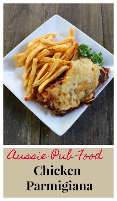 Yates Yummies: Australian Pub Food: Chicken Parmigiana Easy Pub Food, Aussie Dinner Recipes, Pub Classic Food, Pub Lunch Menu Ideas, Australian Recipes, Chicken Parmagania Recipe Easy, Australian Chicken Parma, Chicken Parmigiana Recipe, Aussie Food