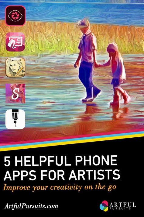 5 Helpful free phone apps for artists and people who want their pictures to look like art! #painting #technology #musthaveapps #artisttools #portraits Apps For Artists, Artists Painting, Paint App, Iphone Art, Pinterest App, Art Apps, Phone Art, Like Art, Photo Apps