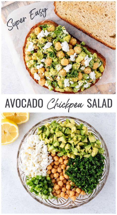 Stay on top of your health with a flavorful bowl of Avocado Chickpea Salad! If some days are too busy for a full meal prep, this recipe will work well for you. It's gluten-free and vegetarian as well, click to learn it and get started! Sugar Free Recipes Dinner, Chickpea Egg Salad, Avocado Chickpea Salad, Avocado Chickpea, Macro Recipes, Salad Dressing Recipes Healthy, Hungry People, Gluten Free Wraps, Creamy Feta