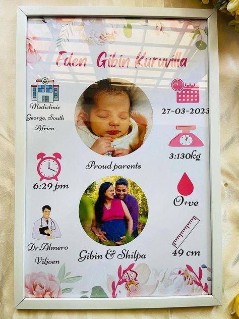 New Born Baby Frame Gift, Birth Details Frame Background, Baby Biography Background, Baby Birth Frame Background, Baby Biography Frame Background, Baby Biography Frame, Birth Frame Ideas, Baby Frame Ideas, Baby Photo Frame Ideas