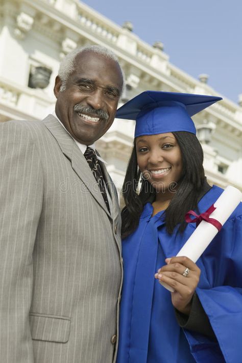 Happy Female Graduate With Father. Portrait of a happy female graduate standing #Sponsored , #affiliate, #sponsored, #Graduate, #Happy, #graduate, #Father Father And Daughter, Graduation Photos, Graduation Day, Royalty Free Photos, Designs To Draw, Stock Photography, Image Search, Photo Image, Royalty Free Stock Photos