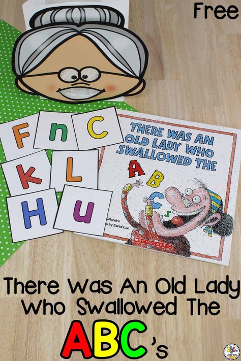 This There Was An Old Lady Who Swallowed The ABC's Letter Recognition Activity is a fun, hands-on way for pre-readers to work on letter recognition. Abc Centers, Alphabet Activity, Letter Recognition Activities, Abc Activities, Preschool Literacy, S Letter, Alphabet Activities Preschool, Abc Letters, Preschool Letters