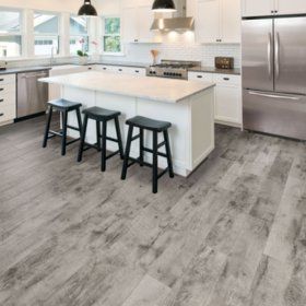 Select Surfaces Southern Gray Spill Defense Laminate Flooring - Sam's Club Best Lvp Flooring, Rustic Laminate Flooring, Pergo Flooring, Installing Hardwood Floors, Lvp Flooring, Grey Laminate, Grey Flooring, Floor Colors, Sam's Club