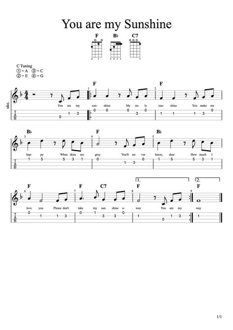 You are my Sunshine Ukulele Melody | Ukulele tabs songs, Ukulele fingerpicking songs, Ukulele fingerpicking You Are My Sunshine Ukulele Tab, Ukulele You Are My Sunshine, Ukulele Sheet Music Easy, You Are My Sunshine Ukulele Chords, Uke Fingerpicking Songs, Ukelele Tabs Songs, Ukulele Fingerpicking Songs Tab, Uke Tabs Fingerpicking, Ukulele Songs Sheet Music