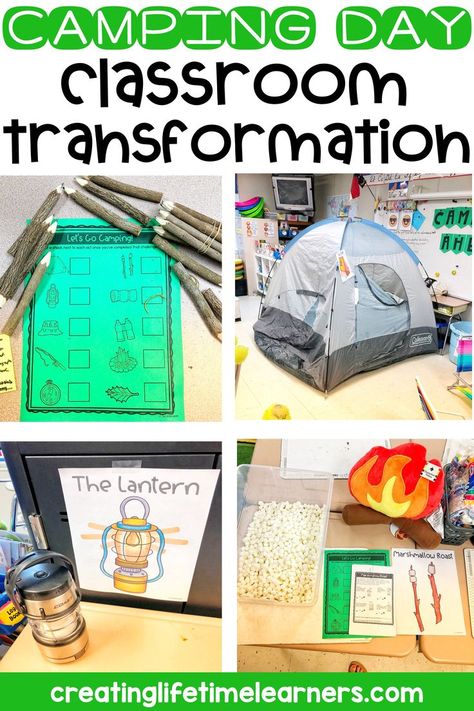 Check out this fun camping classroom transformation theme for elementary students in first, second, third, fourth, fifth grade. This camping adventure room transformation will set the stage to engage and is stress-free! It's a worksheet or escape room alternative, and can be used in small groups or partners. 1st, 2nd, 3rd, 4th, 5th graders enjoy classroom transformation ideas. Digital and printables for kids (Year 1,2,3,4,5) #setthestagetoengage #classroomtransformation #mathactivities First Grade Themes, Camping Printables, Camping Theme Preschool, Forest Classroom, Camping Room, Adventure Room, Camp Read, Camping Classroom, Camping Theme Classroom