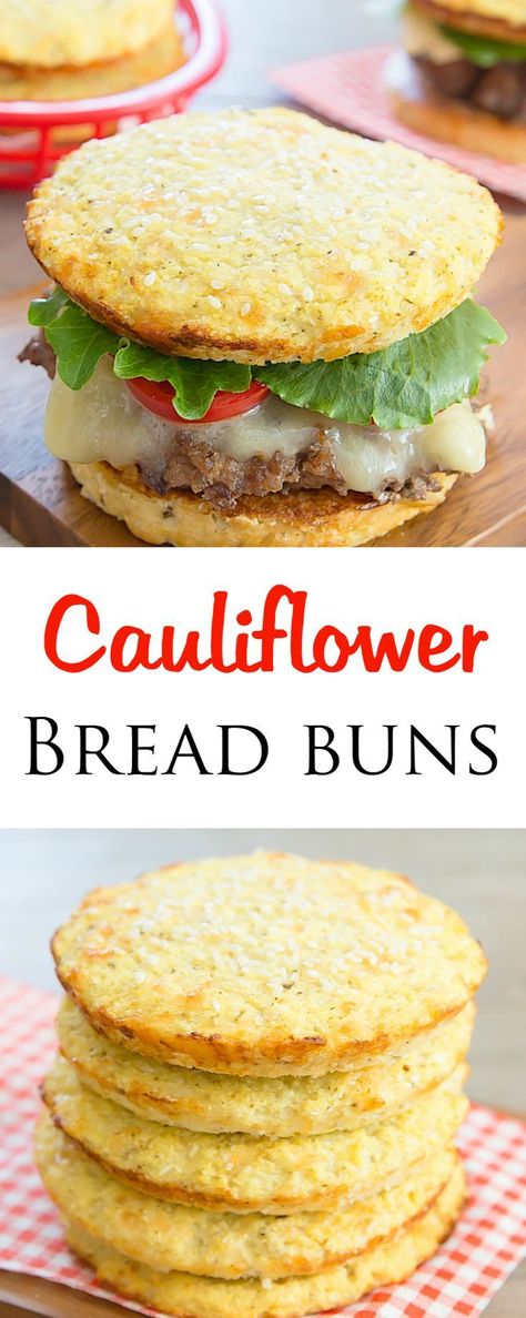 Cauliflower Bread Buns Resep Vegan, Glutenfri Baking, Cauliflower Bread, Bread Buns, Resep Diet, Bread Bun, Low Carb Paleo, Low Carb Bread, Keto Bread