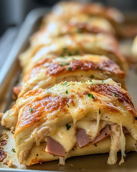 We can't get enough of these! Sandwhich Recipes, Stromboli Recipe, Classic French Dishes, Grilled Cheese Recipes, Chicken Cordon, French Dishes, Chicken Cordon Bleu, Delish Recipes, Cook Chicken Breast