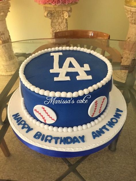 La Dodgers Cake, Dodgers Birthday Party, Dodgers Cake, Dodgers Party, Baseball Birthday Cakes, Cookies Cupcake, Fig Cake, Baseball Cake, Sport Cakes