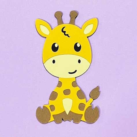 Cute Giraffe - Layered Cardstock Giraffe Svg Free, Giraffe Svg, Black Everything, Cute Giraffe, Baby Giraffe, Svg Free, Projects For Kids, Light Yellow, Baby Showers