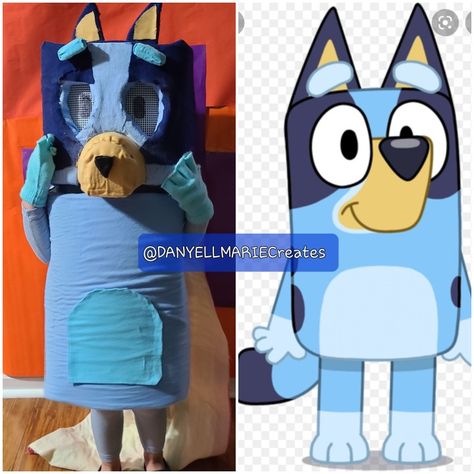 Disney Juniors cartoon Bluey #Bluey #Disneyjunior #diy #homemade #costume #Heelerween Homemade Bluey Costume, Bluey Costume Ideas, Diy Bluey Costume, Muffin Halloween, Bluey Costume, Diy Bluey, Bluey Bluey, Halloween Costume Patterns, Bluey Halloween