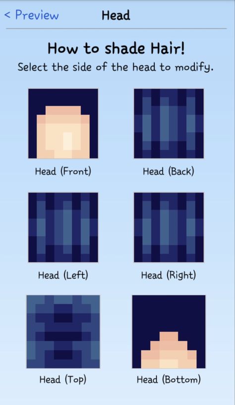 Minecraft Skin Hair Shading, Minecraft Hair Template, How To Make A Minecraft Skin, Minecraft Hair Tutorial, How To Shade Minecraft Skins, Minecraft Hairstyles, Minecraft Hair Shading, Minecraft Skin Tutorial, Minecraft Skin Shading