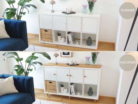 Ikea Upgrades, Ikea Kallax Hack, Ikea Kallax, Kallax Ikea, Ikea Hack, Entryway Bench, Shelving Unit, Sideboard, Storage Bench