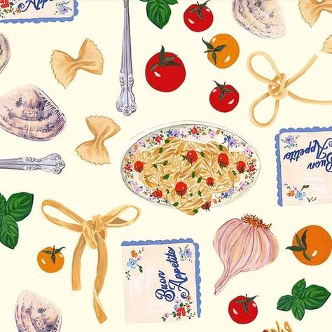 Pasta Shapes Illustration, Lisa Says Gah Wallpaper, Pasta Art Print, Soothing Art, Lisa Says Gah, Print Ideas, April 29, Italian Food, Container House