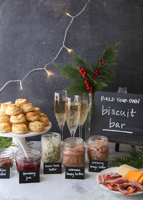 Breakfast Rehearsal Dinner, Christmas Brunch Party, Bridal Brunch Food, Cream Cheese Biscuits, Easy Homemade Biscuits, Completely Delicious, Homemade Buttermilk Biscuits, Brunch Bar, Biscuit Bar