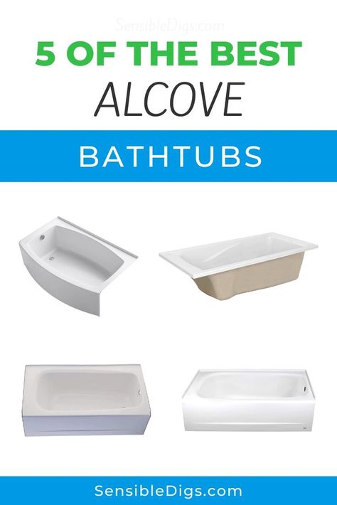 Alcove bathtubs have it all: they're cost effective, don't take up too much room and can look really stylish. If you're wondering which one to go with, why not start with our list of best-rated tubs on the market today. Attachments Small Soaker Tub, Tub Bathroom Ideas, Bathtub Alcove, Deep Bathtub, Wall Alcove, Tub Sizes, Biscuit Color, Small Tub, Acrylic Tub