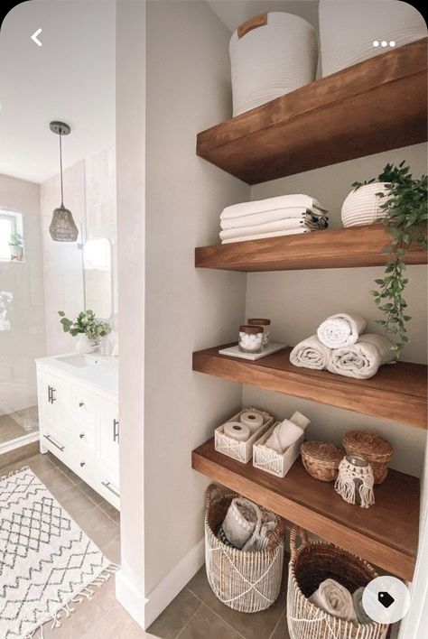 Ideas Bathroom Decor, Bathroom Shelf Decor, Master Bath Remodel, Vanity Bathroom, Tiny Bathrooms, Bathroom Decor Ideas, Green Bathroom, Small Bathroom Decor, Ideas Bathroom