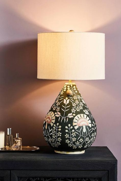 Avignon Green Floral Bone Table Lamp Base Best Desk Lamp, Unique Table Lamps, Table Lamp Base, Room Lamp, Bedroom Lamps, Avignon, Unique Lamps, Modern Lamp, Beautiful Lamp