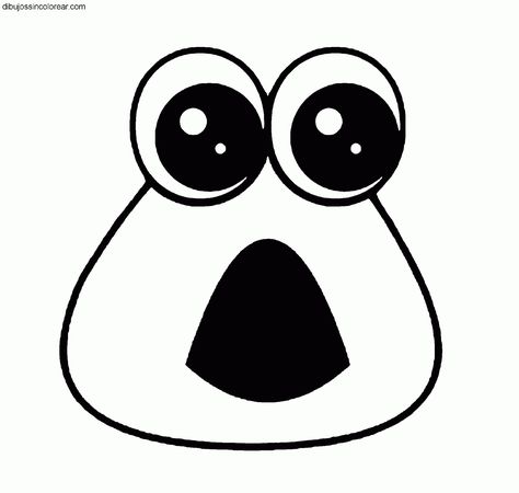 Dibujos+de+Pou+para+colorear+05.gif (1600×1520) Mini Easy Drawings, Dibujos Aesthetic Faciles, Dibujo Simple, Black Cartoon Characters, Quick Draw, Card Toppers, Funny Doodles, Black Cartoon, Cute Coloring Pages