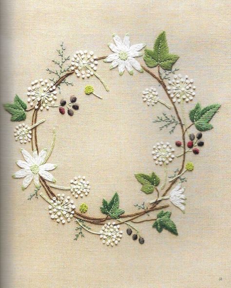 Stitch diary of four seasons 7 | read about it on the blog h… | Flickr Sulaman Pita, Embroidery Hoop Crafts, French Knot Embroidery, Brazilian Embroidery, Japanese Embroidery, Animal Embroidery, Simple Embroidery, 자수 디자인, Crewel Embroidery