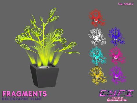 The Sims Resource - Fragments - Holographic Plant Sims 4 Cyberpunk Decor, Sims 4 Alien Furniture, Sims 4 Cc Sci Fi Clothes, Sims 4 Holographic Cc, Sims 4 Future Cc, Sims 4 Alien Cc Furniture, Sims 4 Cyberpunk Cc Furniture, Space Sims 4 Cc, Sims 4 Astronaut Cc