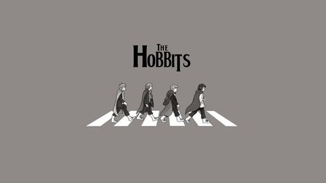 The Hobbits illustration The Beatles The Lord of the Rings #minimalism #monochrome #720P #wallpaper #hdwallpaper #desktop Lord Of Rings, Lotr Art, Wallpaper Laptop, The Shire, Jrr Tolkien, Abbey Road, Legolas, Gandalf, Geek Out