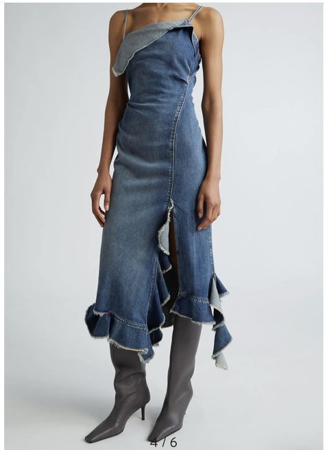 Denim Formal Dress, Denim Avant Garde, Sleeveless Denim Dress Outfit, Maxi Denim Dress, Denim Patchwork Dress, Summer Occasion Dress, Streetwear Dress, Denim Midi Dress, Streetwear Summer