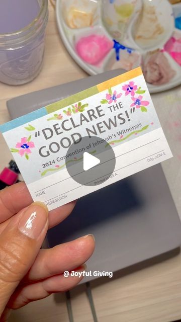 💐Michelle’s Joyful Bible Journaling JW💐 on Instagram: "“Where” in the world and “When” is your “Declare the Good News” convention? Have you had your’s already? 

  Have you enjoyed embellishing your name label card? Last year when I shared how I love doing this , many expressed how they wanted to try it. 💗😊 You can even use cute Stickers!! 

  We are so Privileged to have a worldwide spiritual unity of spiritual encouragement and family to share it with! 

We truly love you our precious Worldwide family💗🙏🏽" Jw Convention, Name Label, Spiritual Encouragement, Name Labels, Jehovah's Witnesses, The Good News, Bible Journaling, Try It, Your Name