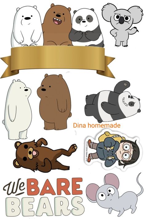 We Bare Bears Cake Topper Printable, We Bare Bears Cake, Karioka Recipe, 2nd Birthday Party For Girl, Bear Cake Topper, Buttercream Cake Decorating, Bear Birthday Party, Ice Bears, Bear Party