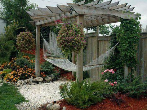 Inexpensive Landscaping, Backyard Hammock, Small Front Yard Landscaping, Small Front Yard, Pergola Design, Have Inspiration, Dream Backyard, Backyard Projects, Shade Garden