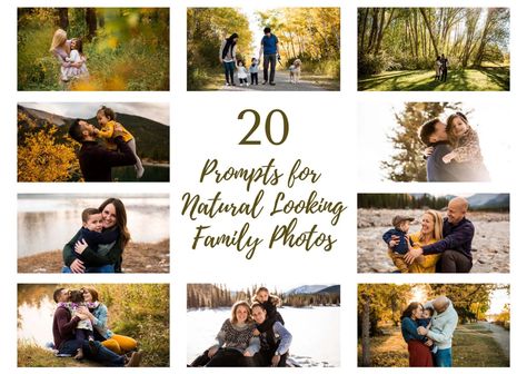 Family Photo Prompts, Cute Family Poses, Family Prompts, Large Family Pictures, Photography Prompts, Outdoor Family Pictures, Photography Topics, Posing Prompts, Outdoor Family Photoshoot