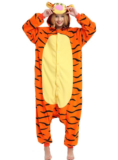 Tigger Costume Women, Tigger Onesie, Halloween Matching Costumes, One Piece Halloween Costume, Tiger Onesie, Pooh Costume, Tigger Costume, One Piece Halloween, Christmas Sleepwear