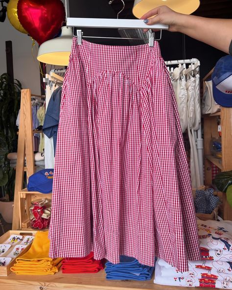 Under the big top! One of my favorite collections we’ve ever put together featuring some of our favorite brands, old and new. This story has lots of tie front tops, waist skirts and the most fun accessories. All online now! 🎪💙🤡⭐️ Cottagecore Gathered Summer Skirt, Gingham Cotton Mini Skirt, Vintage Tiered Patchwork Skirt, Vintage Plaid Summer Skirt, Therapist Outfit, Tie Front Tops, Red Gingham Mini Skirt, Under The Big Top, Summer Sewing