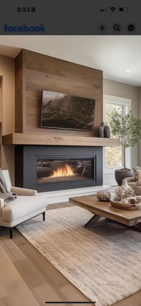 Tv Fireplace Wall Ideas Built Ins, Cottage Addition, Fireplace Feature, Shared House, Flip Houses, Dream Fireplace, Tv Fireplace, House Renos, Fireplace Fronts