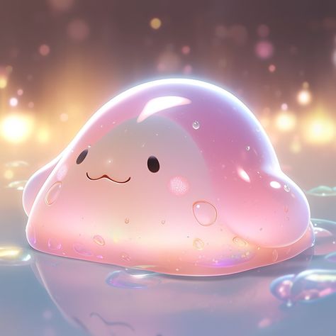 Bubble Character Design, Fantasy Slime, Cute Blender, Slime Creature, Slime Drawing, Slime Character, Slime Cute, Cute Slime, Yellow Slime