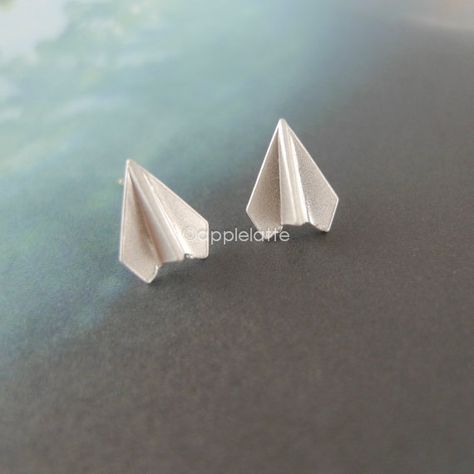 paper airplane earrings in gold/ silver by applelatte on Etsy, $9.80 Airplane Earrings, Paper Airplane, Paper Airplanes, Beauty Stuff, Earrings In Gold, Christmas Presents, Engagement Party, Post Earrings, Fashion Item