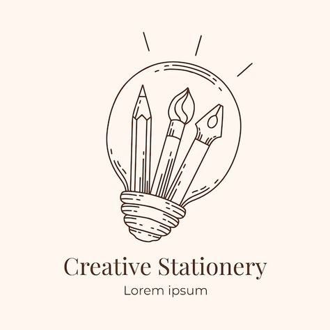 Free vector stationery store logo design | Free Vector #Freepik #freevector #stationery-logo #shop-logo #logo #personal-logo Art Shop Logo Ideas, Logo For Graphic Designer Ideas, Logo For Stationery Shop, Art Business Logo Ideas, Stationary Logo Ideas, Logo Stationery Shop, Crafty Logo Design, Art Studio Logo Design Ideas, Sketch Logo Design