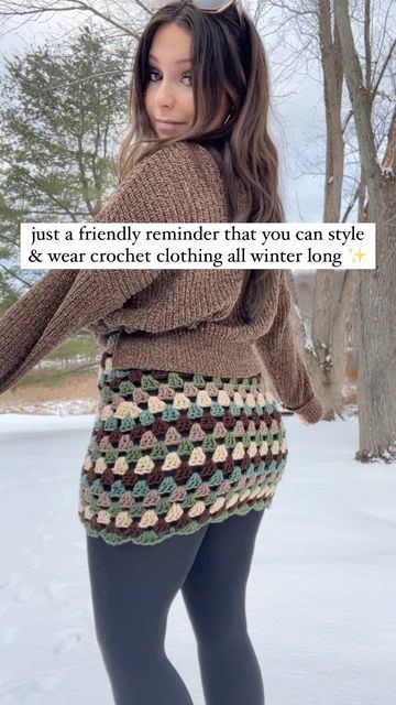 Stephanie 🦋 on Instagram: "all about them layers baby! just experiment with it ~ my favorite is to wear tights or leggings underneath of my skirts and dresses. crochet can be worn all year long! 🥰🧶💫 #crochet #crocheting #crochetlove #crochetersofinstagram #winteroutfit #explore #tips" Crochet Tights, Dresses Crochet, Skirts And Dresses, And Dresses, Yarn Crafts, Crochet Clothes, Fashion Inspo Outfits, Dress Skirt, Winter Outfits