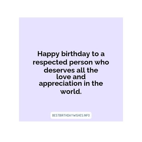 When a respected person in your life celebrates their birthday, it is an opportunity to show your appreciation for their wisdom and guidance. Whether ... | # #BirthdayWishes Check more at https://www.ehindijokes.com/respected-person-birthday-wishes-quotes/ Happy Birthday To My Favorite Person, Birthday Wishes For Favorite Person, Birthday Wishes For Sir, Advance Birthday Wishes, First Birthday Wishes, Bday Quotes, Healthy Birthday, Unique Birthday Wishes, Birthday Wishes With Name