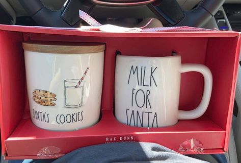 Rae Dunn New Releases on Instagram: “(NMP) New SANTA’S COOKIES cellar and MILK FOR SANTA mug set found at HomeGoods In NV, retail $16.99. • Thank you @thehalsteadhome for the…” Milk For Santa, Rae Dunn Canisters, S Cookies, Santa Mug, Rae Dunn Collection, Santa Cookies, Santa Mugs, Christmas Set, Mug Christmas