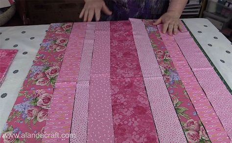 Quilt As You Go Jelly Roll Patterns, Quilting As You Go Tutorial, Pink Baby Quilt Ideas, Strip Quilt Patterns Easy Free, Strip Quilting Ideas, How To Quilt As You Go For Beginners, Quilt As You Go Tutorial Easy, Pink Quilts Ideas, Fat Quarters Baby Quilt