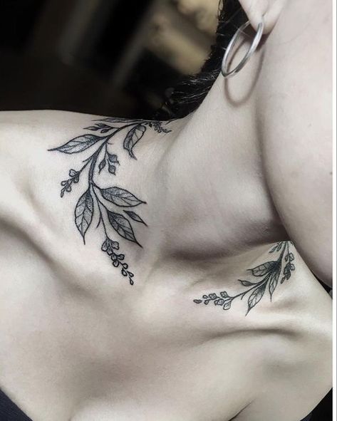 Vine Throat Tattoo, Greenery Neck Tattoo, Collarbone Tattoos Flowers, Choker Neck Tattoo, Vine Neck Tattoos Women, Ivy Neck Tattoo, Neck Collar Tattoo, Branch Neck Tattoo, Neck Vine Tattoos