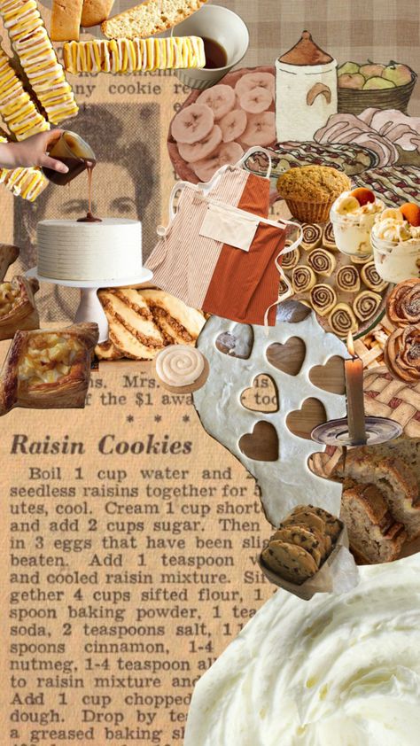 Baking Wallpaper Aesthetic, Baking Aesthetic Pictures, Collage Food Recipes, Cookie Aesthetic Wallpaper, Cookie Wallpaper Aesthetic, Aesthetic Baking Wallpaper, Baking Aesthetic Wallpaper, Baking Aesthetic Collage, Pastry Wallpaper