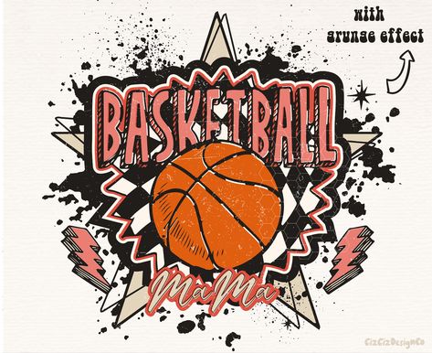 Basketball Sublimation Design, Gym Signs, Basketball Stickers, Cricket Crafts, Spirit Signs, Basketball Mom Shirts, Basketball Png, Splash Effect, Sports Mom Shirts