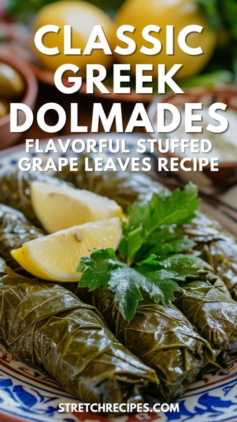 Want to make stuffed grape leaves at home? Our stuffed grape leaves recipe brings Greece to your kitchen! Bursting with herbs and rice, this authentic Greek dolmades recipe is a tasty treat. Save this pin and check out the blog for the easy dolmades recipe. Stuffed Grape Leaves Recipe, Greek Dolmades, Dolmades Recipe, Gyro Meat Recipe, Grape Leaves Recipe, Best Rice Recipe, Greek Recipes Authentic, Best Rice, Stuffed Grape Leaves