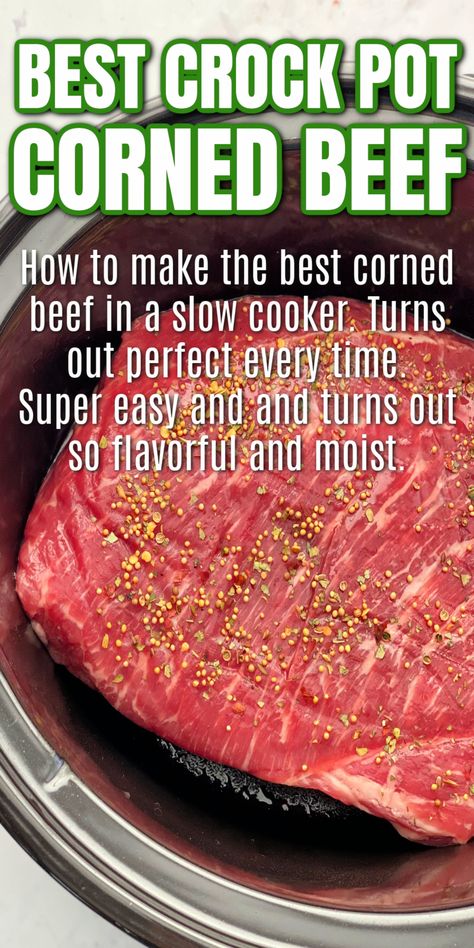 Brisket In Instant Pot, Brisket In Air Fryer, Reheat Brisket, Brisket In Oven, Tender Corned Beef, Corned Beef Recipes Slow Cooker, Corned Beef Recipe, Crock Pot Corned Beef, Crock Pot Corn