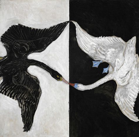 Swan Painting, Swans Art, Hilma Af Klint, Ethereal Art, Chinese Medicine, Swans, Yin Yang, No. 2, Art Boards