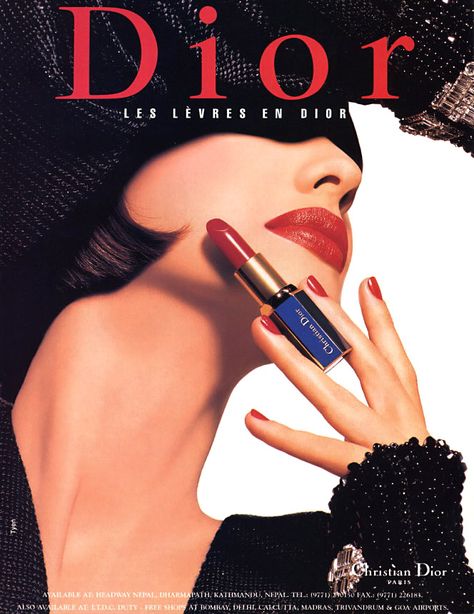 Dior ad 1990s Makeup, Makeup Advertisement, Makeup Poster, Lipstick Ad, Vintage Makeup Ads, Ysl Makeup, Beauty Advertising, Makeup Ads, Dior Lipstick