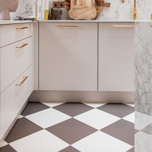 Plain & Solid Colour LVT Flooring | Harvey Maria Harvey Maria Flooring, White Tile Kitchen Floor, Cashmere Kitchen, White Vinyl Flooring, Victorian Style Bathroom, Wood Kitchens, White Kitchen Tiles, Dark Wood Kitchens, Flooring Designs