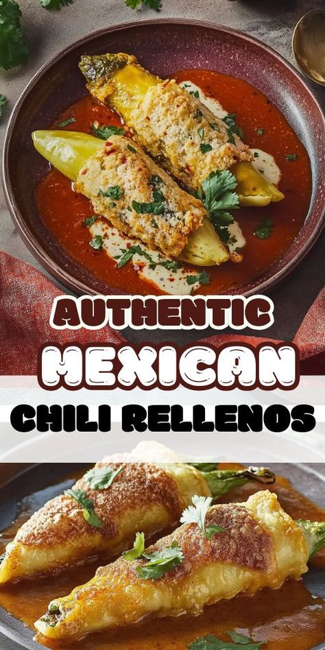 Authentic Mexican Chili Rellenos Ingredients: 6 poblano peppers 1 ½ cups shredded Monterey Jack cheese 1 cup all-purpose flour 4 large eggs, separated 1 cup vegetable oil for frying 1 cup tomato sauce 2 cloves garlic, minced 1 small onion, chopped ½ teaspoon ground cumin Salt and pepper to taste #chilirellenos #easyrecipes Chili Relleno Recipe Authentic, Easy Chili Relleno Recipe, Chili Rellenos Recipe, Stuffed Chili Relleno Recipe, Rellenos Recipe, Poblano Peppers Recipes, Mexican Stuffed Peppers, Mexican Chili, Chili Relleno